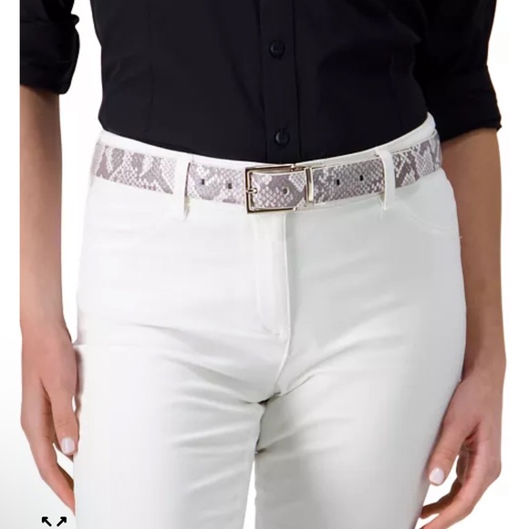 Calvin Klein Accessories - Calvin Klein Women’s Reversible Snakeskin Print Leather Belt NWOT L